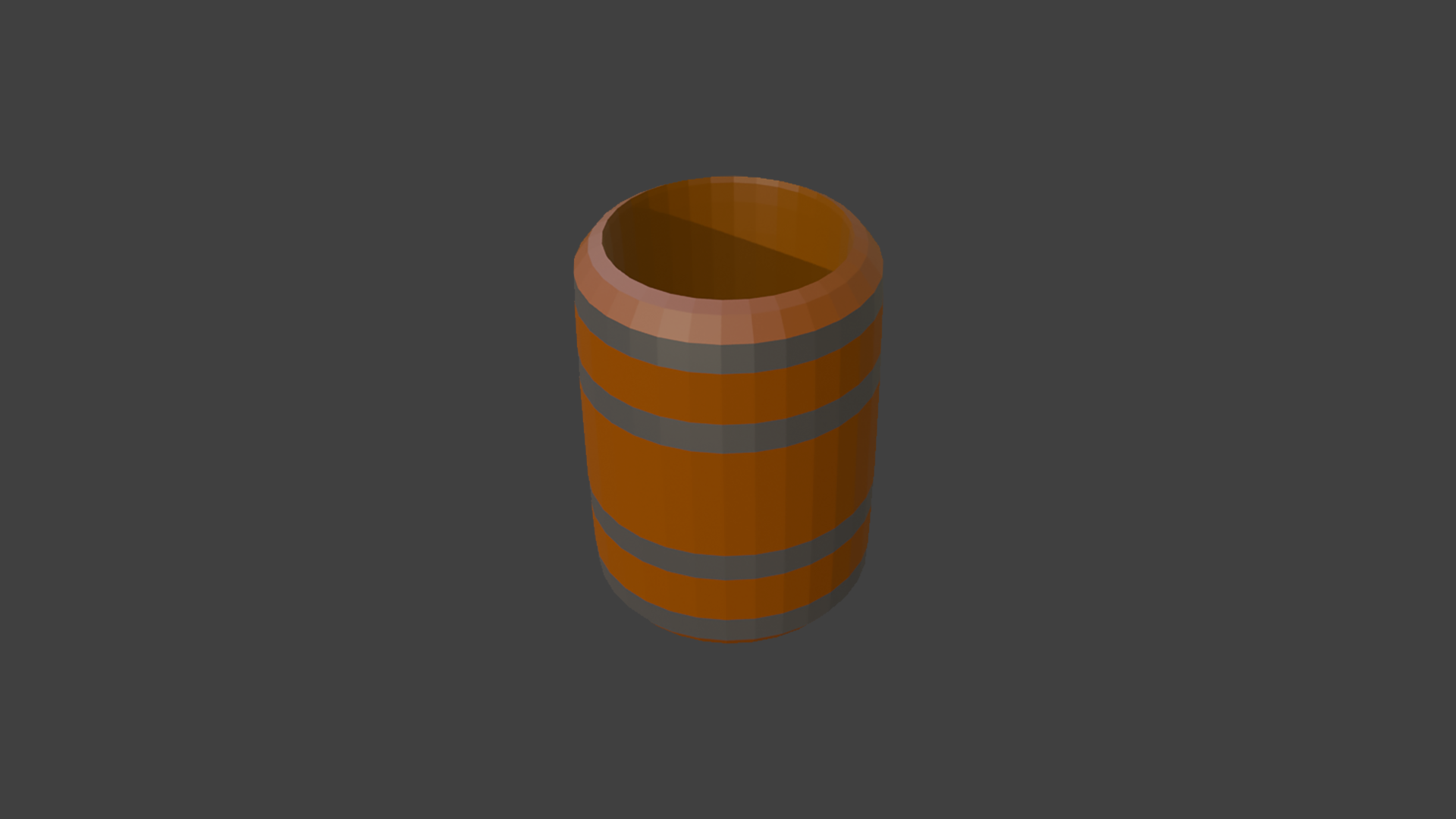 Stylized Low-Poly Wooden Barrel